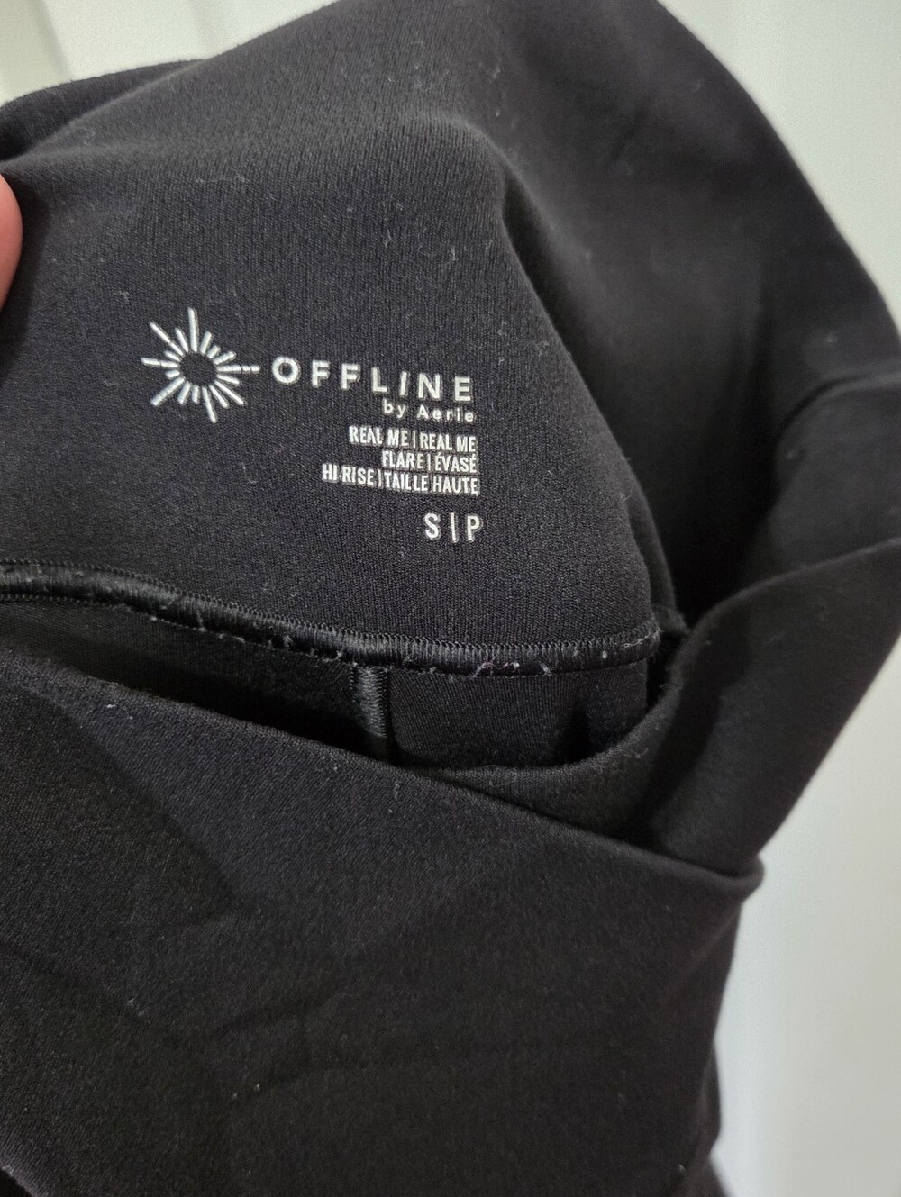 OFFLINE By Aerie Real Me High Waisted Crossover Flare Black Legging Size Small - Picture 9 of 10